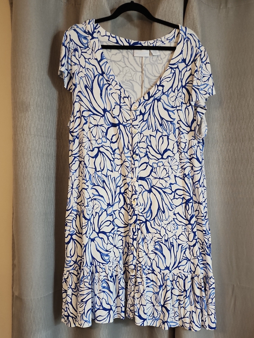 Martha Stewart Blue and White Floral Print Garment